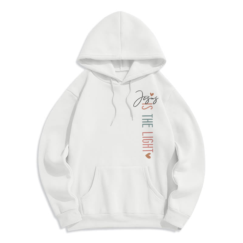 Jesus is the Light Floral Cross Faith Fleece Lined Polyester Hoodie