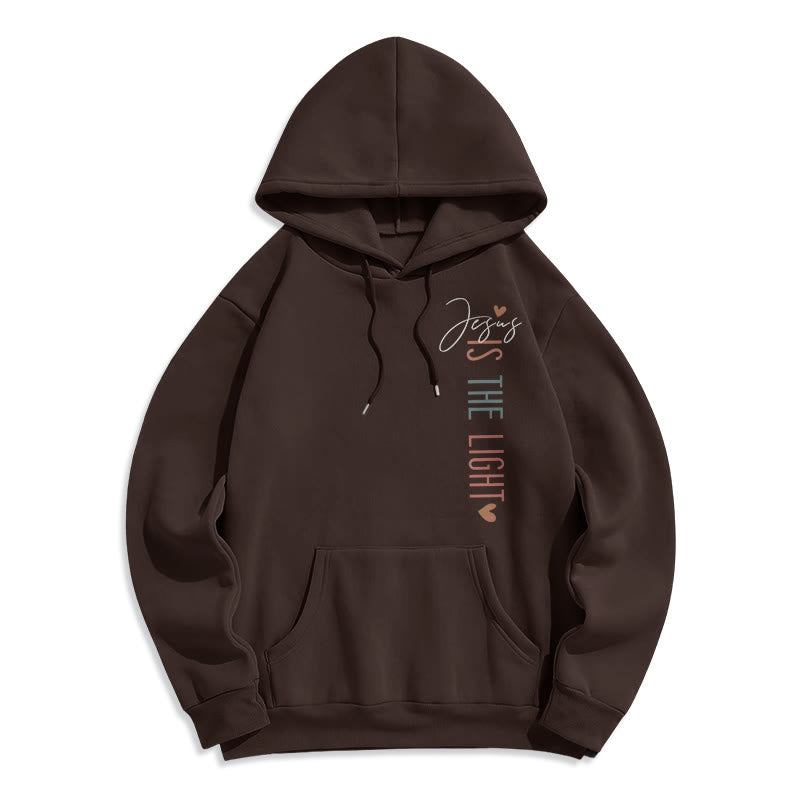 Jesus is the Light Floral Cross Faith Fleece Lined Polyester Hoodie