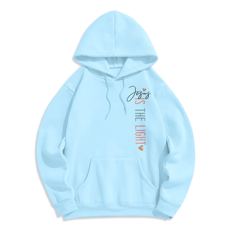 Jesus is the Light Floral Cross Faith Fleece Lined Polyester Hoodie