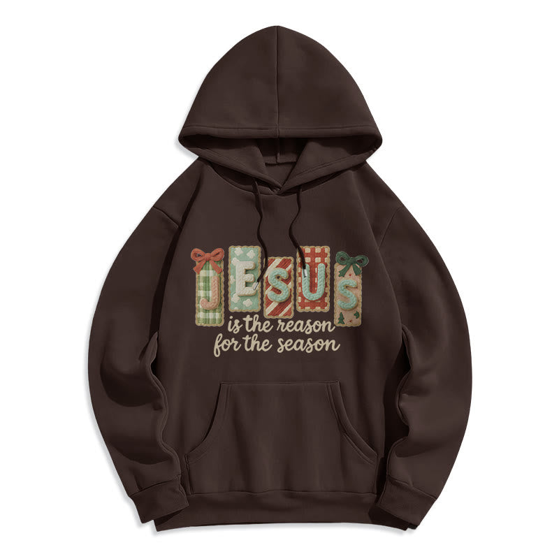 Christmas Jesus is the Reason Fleece Lined Polyester Hoodie