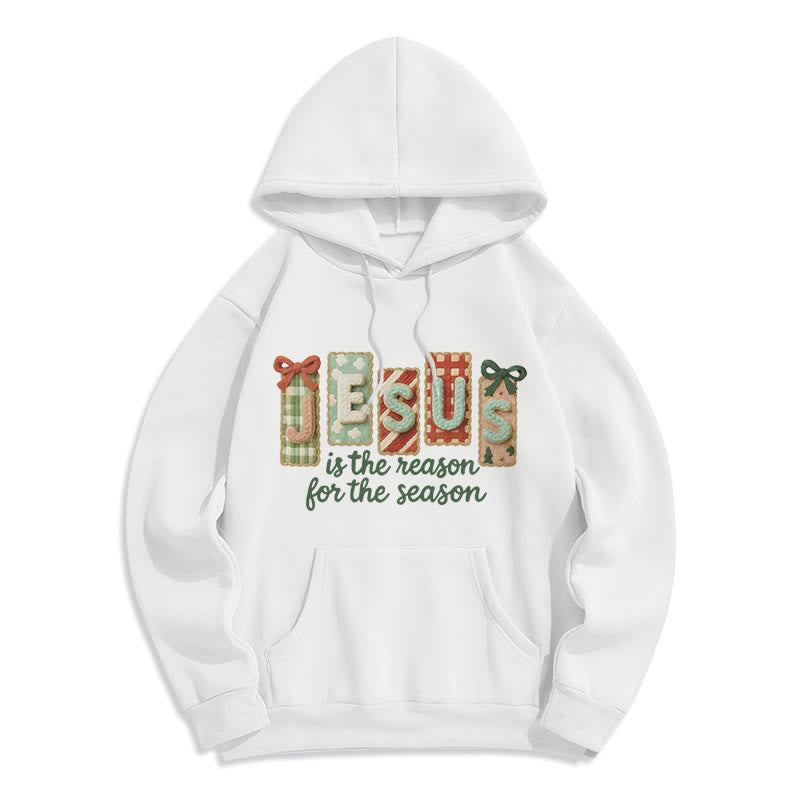 Christmas Jesus is the Reason Fleece Lined Polyester Hoodie