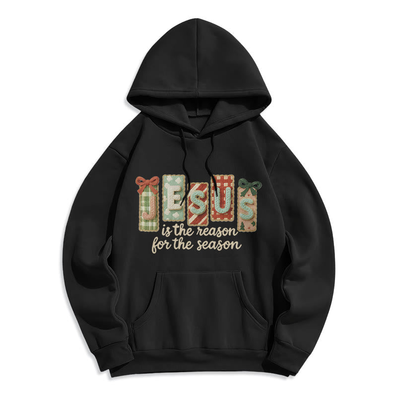 Christmas Jesus is the Reason Fleece Lined Polyester Hoodie