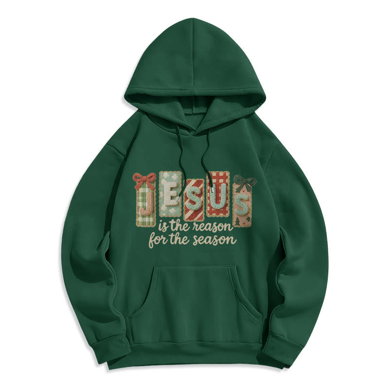 Christmas Jesus is the Reason Fleece Lined Polyester Hoodie