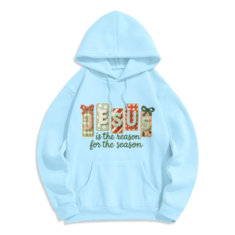 Christmas Jesus is the Reason Fleece Lined Polyester Hoodie