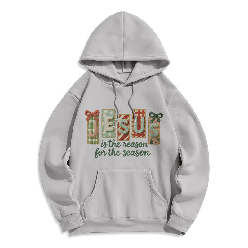 Christmas Jesus is the Reason Fleece Lined Polyester Hoodie