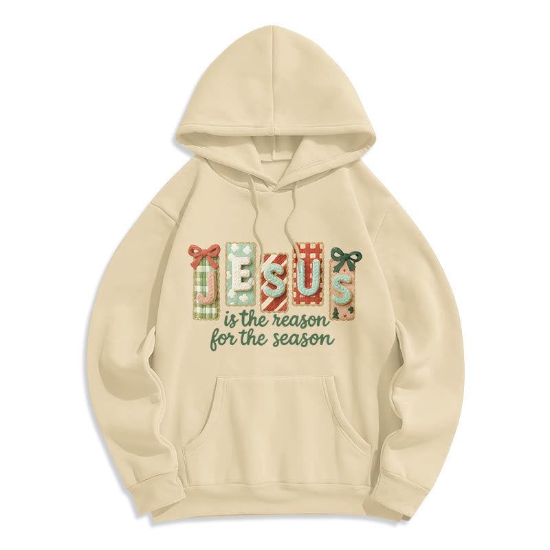 Christmas Jesus is the Reason Fleece Lined Polyester Hoodie