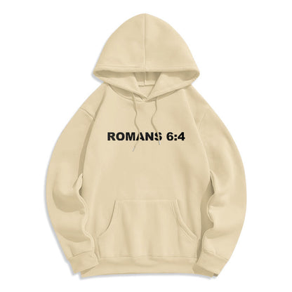 Romans 6:4 Raised to Life Fleece Lined Polyester Hoodie
