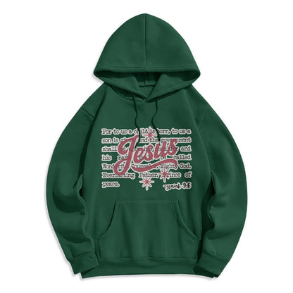 Jesus Christmas Isaiah 9:6 Prophecy Fleece Lined Polyester Hoodie