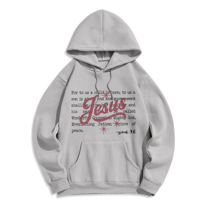 Jesus Christmas Isaiah 9:6 Prophecy Fleece Lined Polyester Hoodie