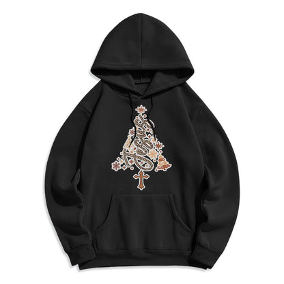 Jesus Christmas Tree Faith Fleece Lined Polyester Hoodie