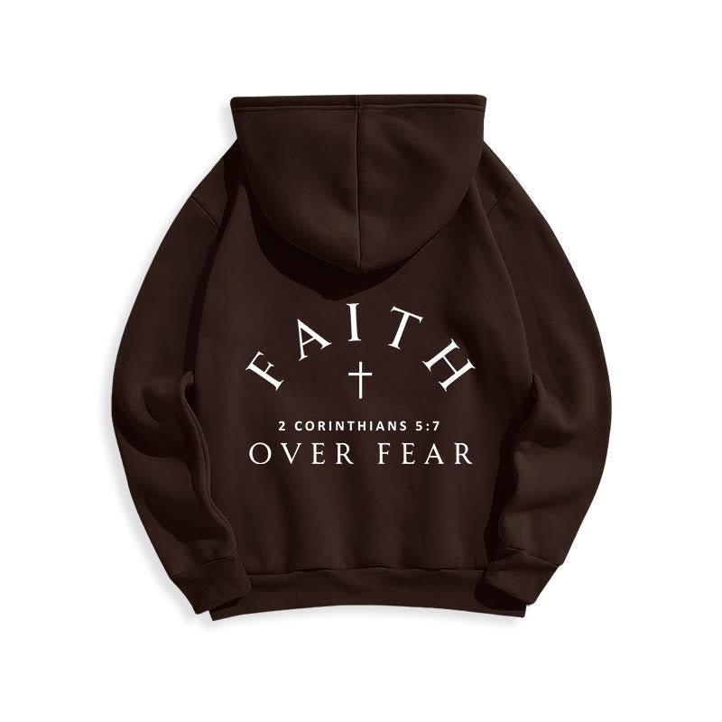 2 Corinthians 5:7 Faith Fleece Lined Polyester Hoodie