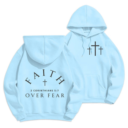 2 Corinthians 5:7 Faith Fleece Lined Polyester Hoodie