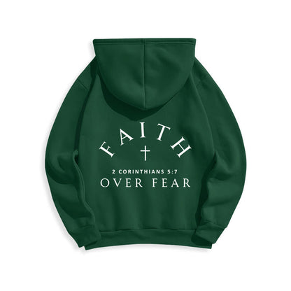 2 Corinthians 5:7 Faith Fleece Lined Polyester Hoodie