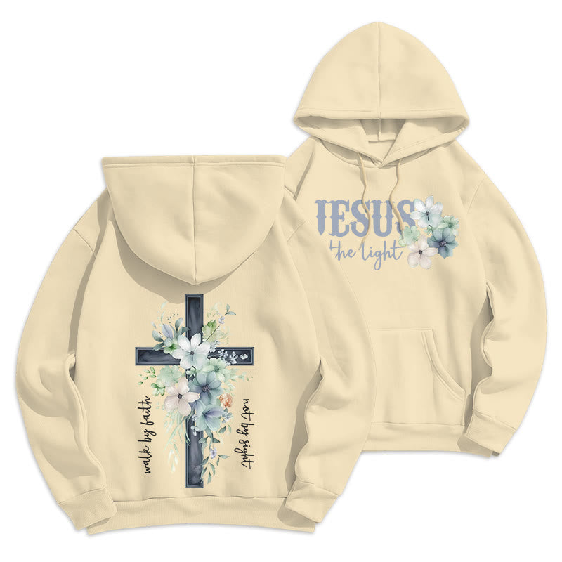 Jesus the Light Walk by Faith Fleece Lined Polyester Hoodie