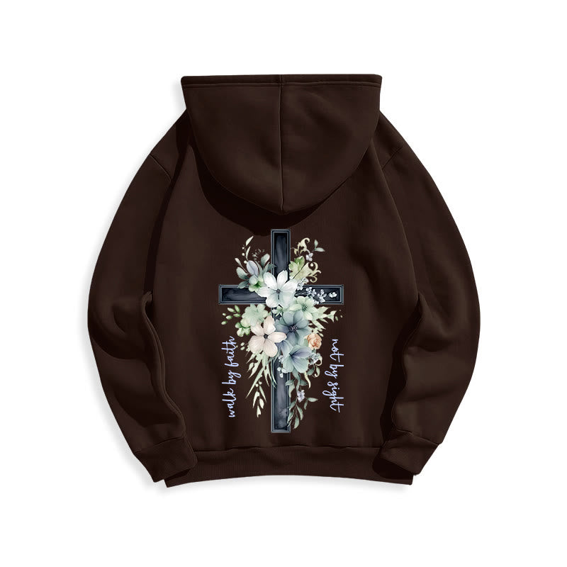 Jesus the Light Walk by Faith Fleece Lined Polyester Hoodie