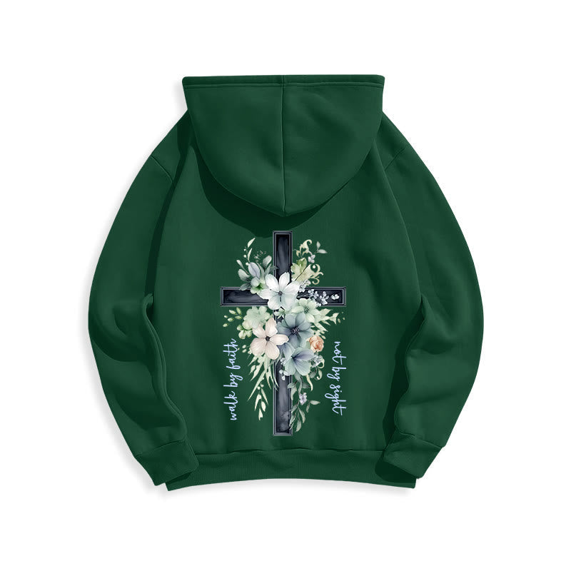 Jesus the Light Walk by Faith Fleece Lined Polyester Hoodie