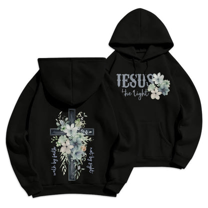 Jesus the Light Walk by Faith Fleece Lined Polyester Hoodie