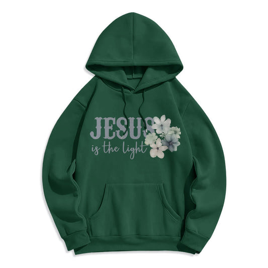 Jesus the Light Walk by Faith Fleece Lined Polyester Hoodie