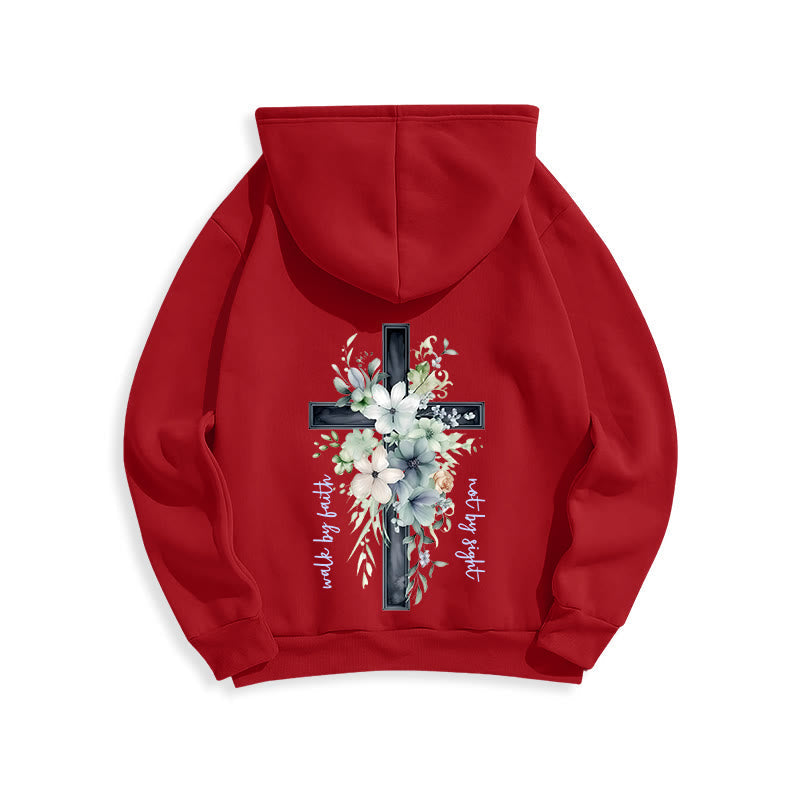 Jesus the Light Walk by Faith Fleece Lined Polyester Hoodie