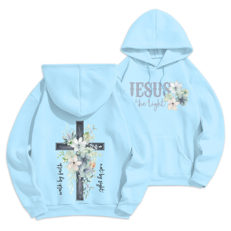 Jesus the Light Walk by Faith Fleece Lined Polyester Hoodie