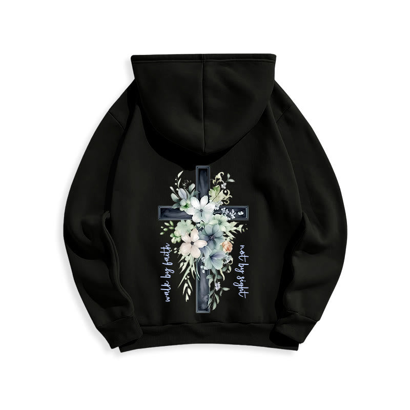 Jesus the Light Walk by Faith Fleece Lined Polyester Hoodie