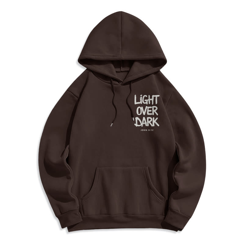 Light Over Dark John 8:12 Fleece Lined Polyester Hoodie