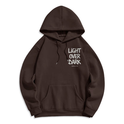 Light Over Dark John 8:12 Fleece Lined Polyester Hoodie