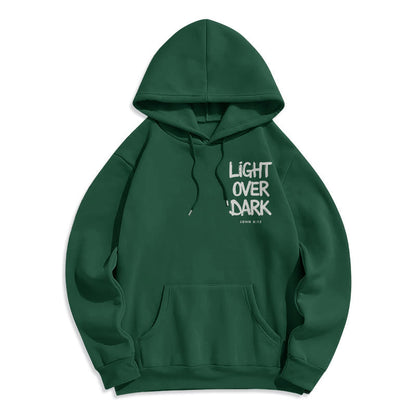 Light Over Dark John 8:12 Fleece Lined Polyester Hoodie