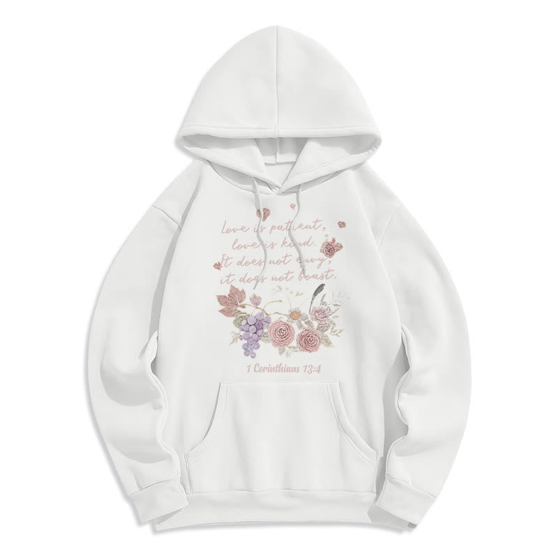 1 Corinthians 13:4 Love is Patient Fleece Lined Polyester Hoodie