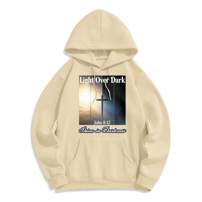 John 8:12 Shine in Darkness Fleece Lined Polyester Hoodie
