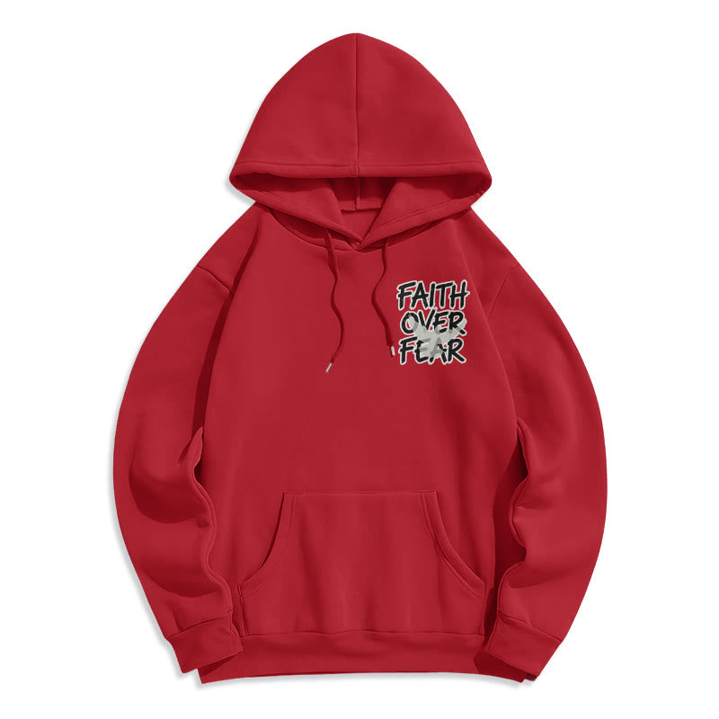 Faith Over Fear 2 Timothy 1:7 Fleece Lined Polyester Hoodie