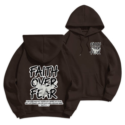 Faith Over Fear 2 Timothy 1:7 Fleece Lined Polyester Hoodie