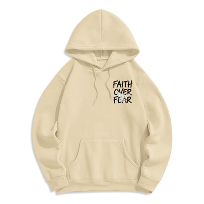 Faith Over Fear 2 Timothy 1:7 Fleece Lined Polyester Hoodie
