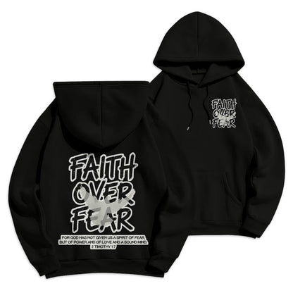 Faith Over Fear 2 Timothy 1:7 Fleece Lined Polyester Hoodie