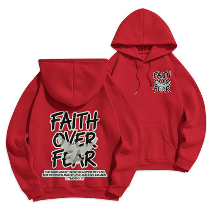 Faith Over Fear 2 Timothy 1:7 Fleece Lined Polyester Hoodie