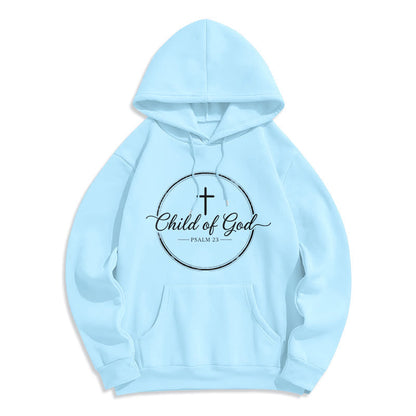 Child of God Psalm 23 Fleece Lined Polyester Hoodie