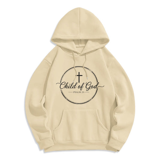 Child of God Psalm 23 Fleece Lined Polyester Hoodie