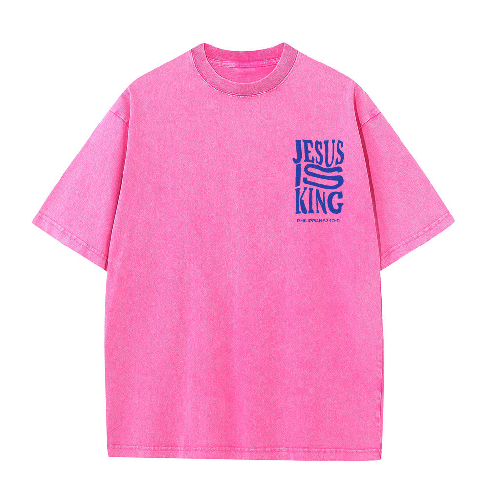 Christianartworkshop Jesus Is King Graphic Unisex Washed T-Shirt