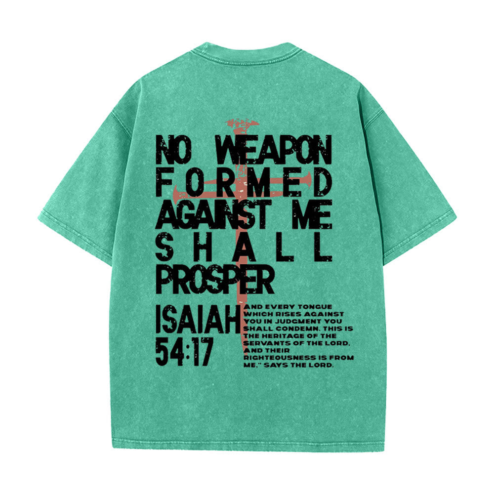Christianartworkshop No Weapon Formed Against Me Graphic Unisex Washed T-Shirt
