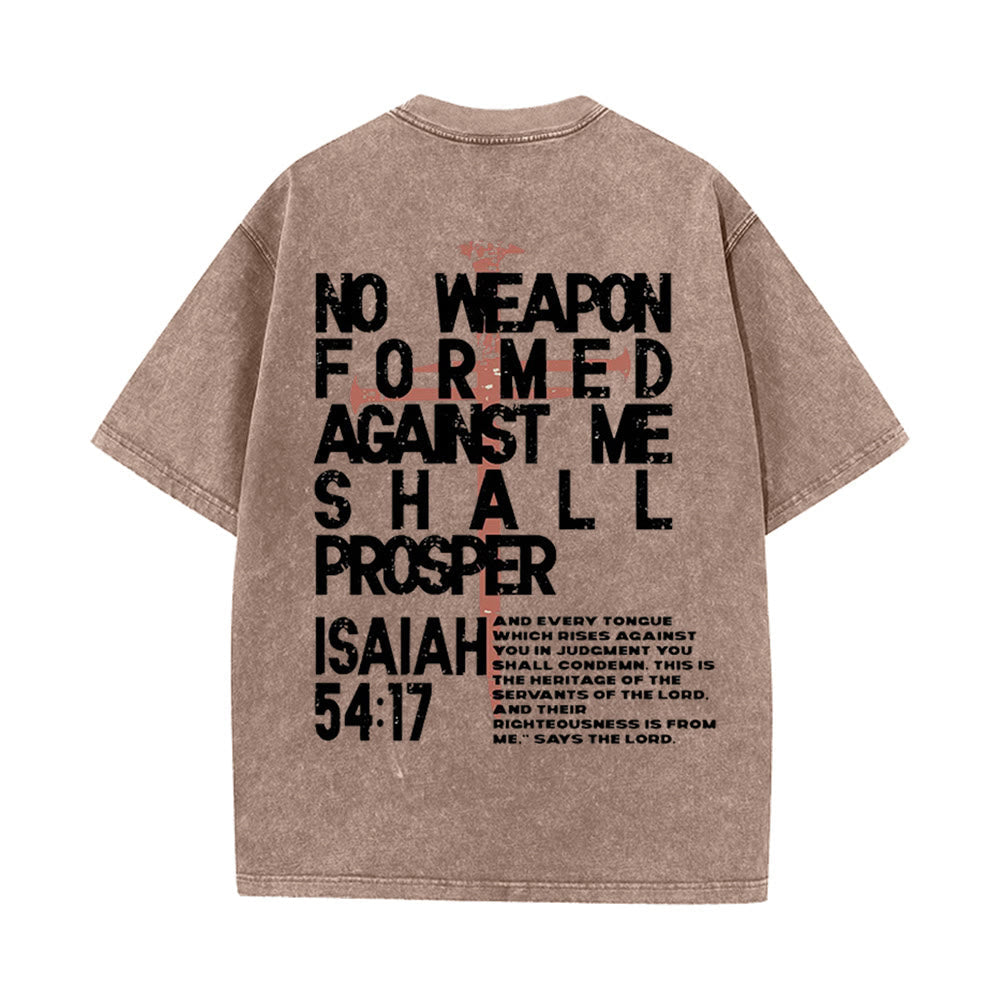 Christianartworkshop No Weapon Formed Against Me Graphic Unisex Washed T-Shirt