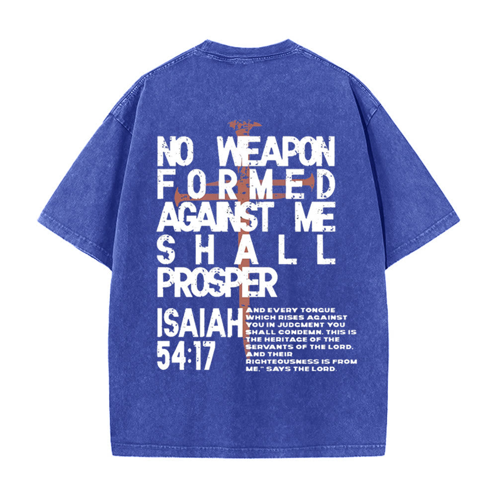Christianartworkshop No Weapon Formed Against Me Graphic Unisex Washed T-Shirt