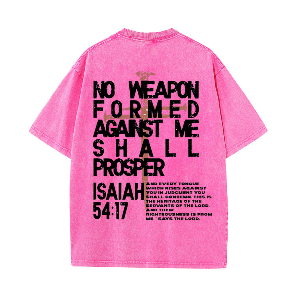 Christianartworkshop No Weapon Formed Against Me Graphic Unisex Washed T-Shirt