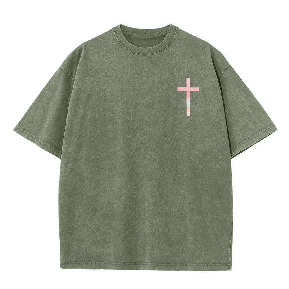 Christianartworkshop His Mercies Are New Double Sided Unisex Washed Christian T-Shirt