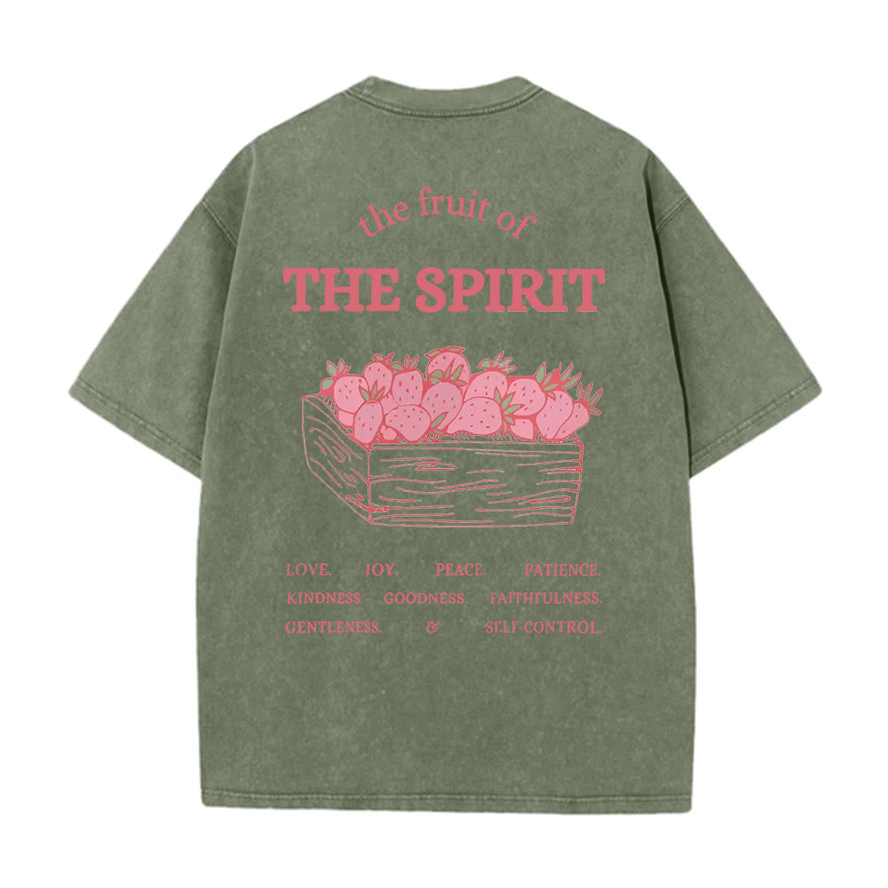 Christianartworkshop Fruit Of The Spirit Unisex Washed T-Shirt