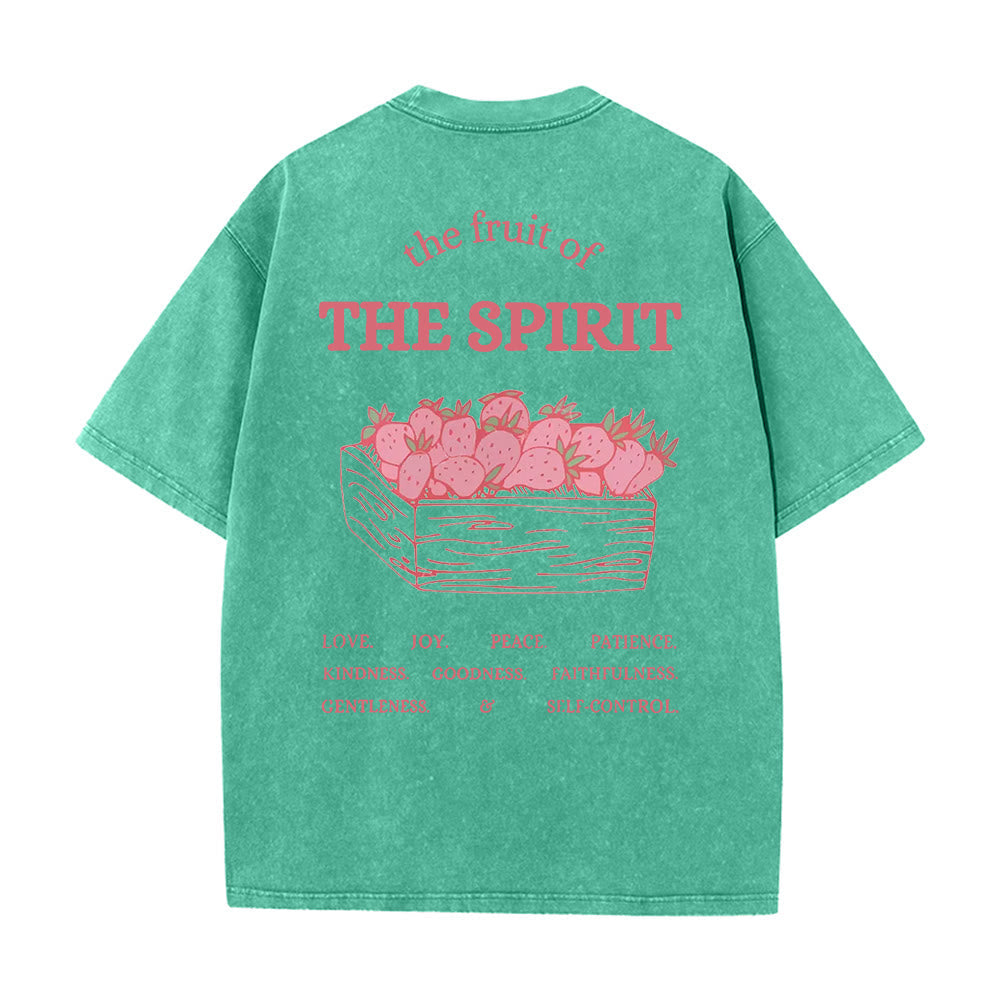 Christianartworkshop Fruit Of The Spirit Unisex Washed T-Shirt