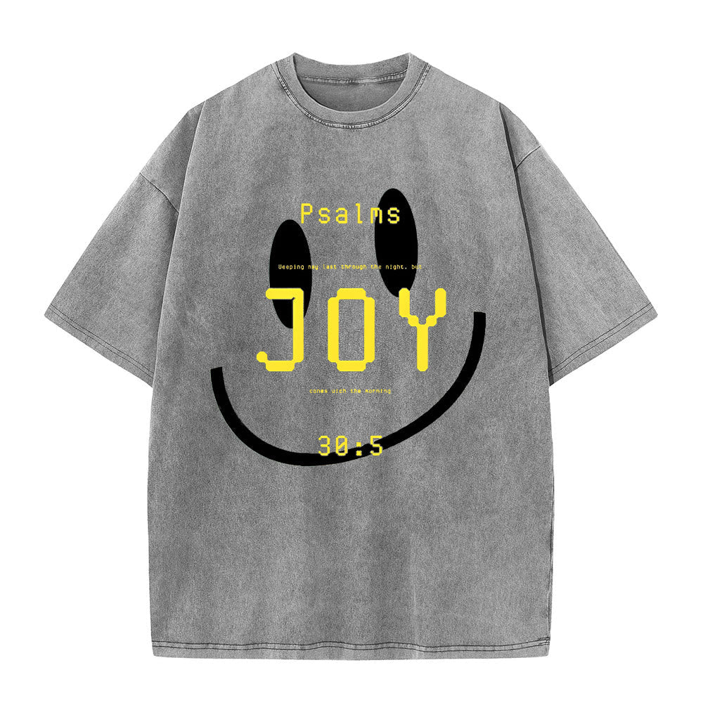 Christianartworkshop Joy Psalm 30:5 Unisex Washed T-Shirt