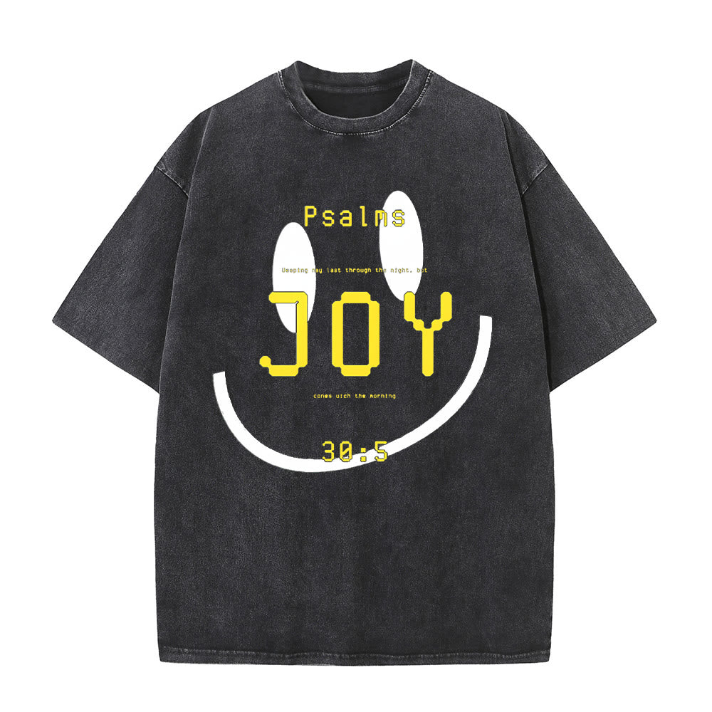 Christianartworkshop Joy Psalm 30:5 Unisex Washed T-Shirt