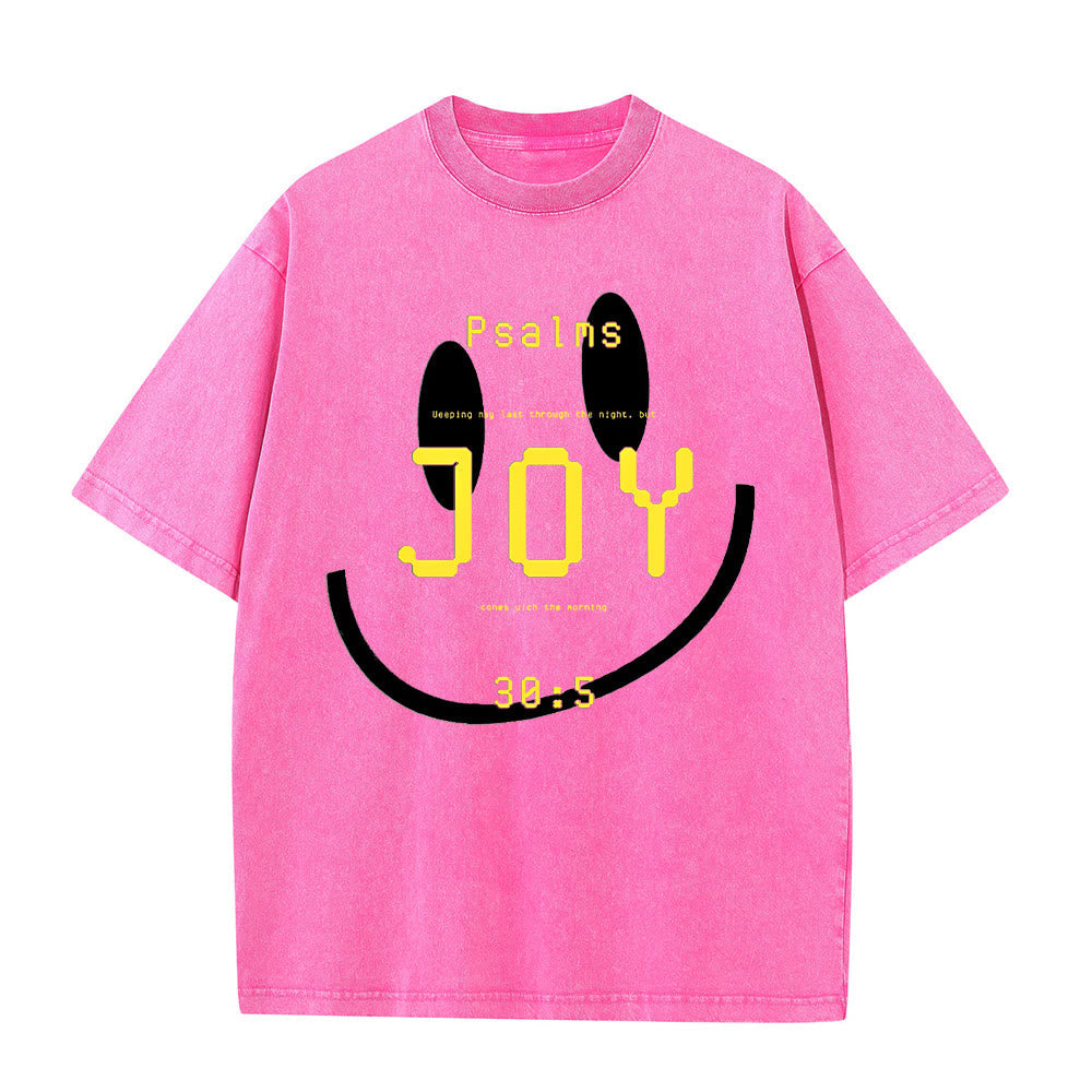 Christianartworkshop Joy Psalm 30:5 Unisex Washed T-Shirt