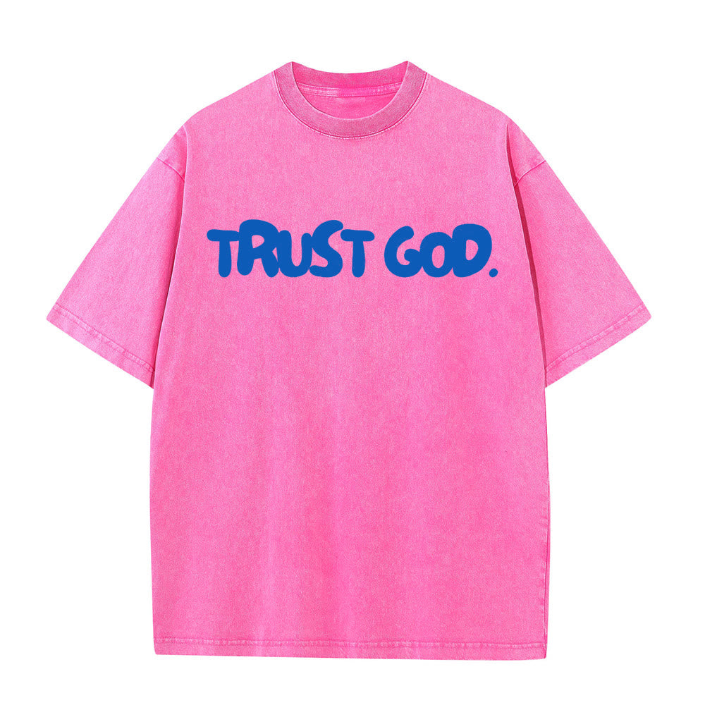 Christianartworkshop Trust In God Unisex Washed T-Shirt