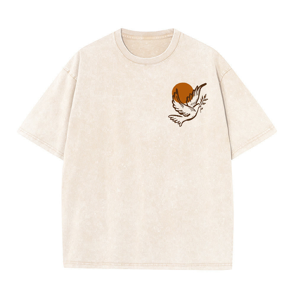 Christianartworkshop Spirit of the Lord and Freedom Unisex Washed T-Shirt